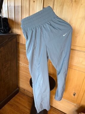 Nike Gray Dri Fit Track Pants with Smocked Waist